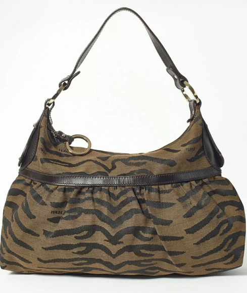 Fendi Handbags - Auth Large FENDI chef bag zebra print